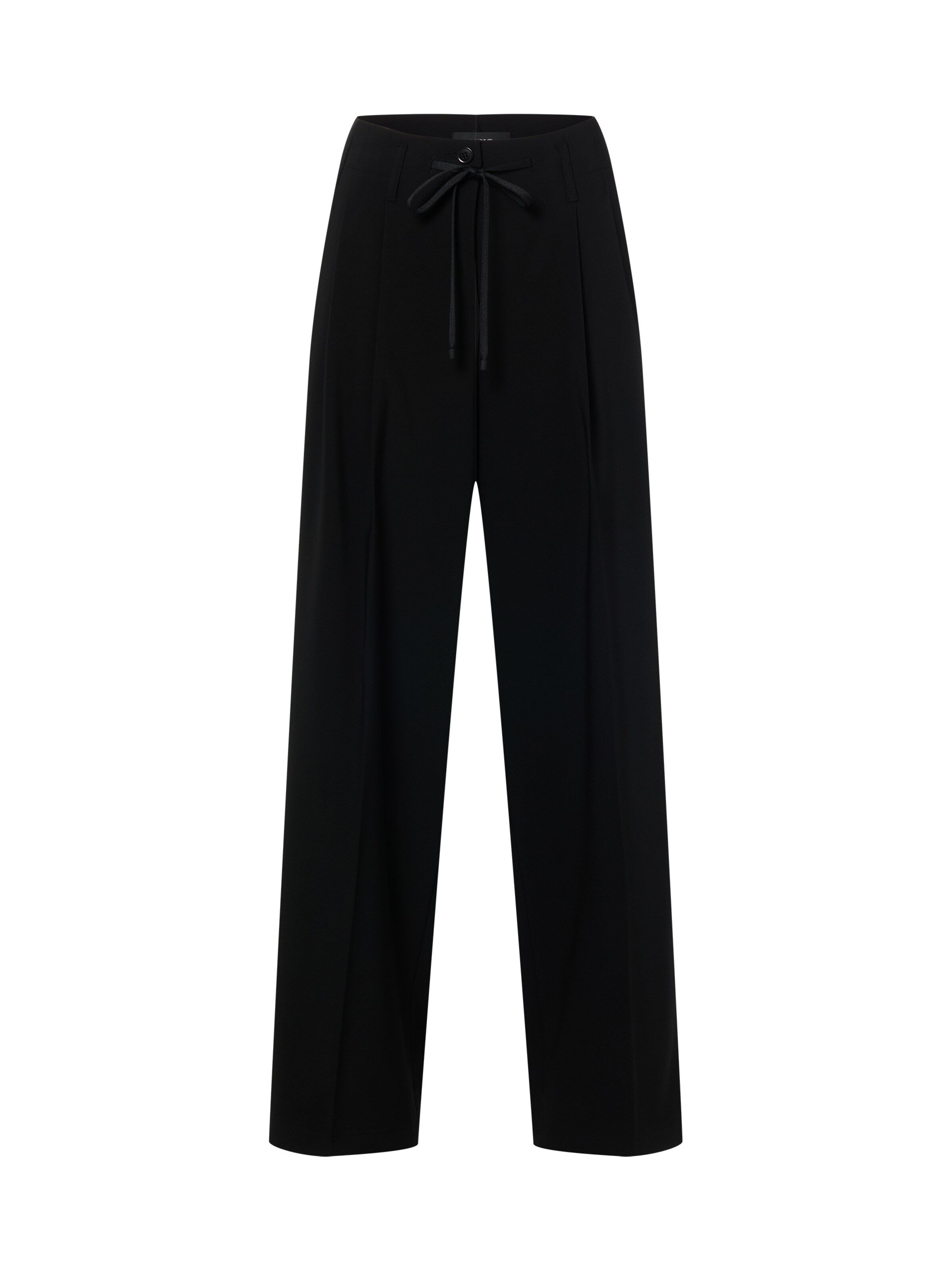 Cambio Wide Leg Bundfaltenhose 'Addison' in Schwarz: Vorderseite