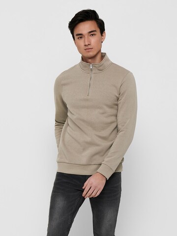 Only & Sons Sweatshirt 'Ceres Life' in Beige: front