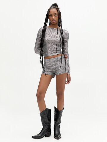 Coupe slim Pantalon Pull&Bear en argent