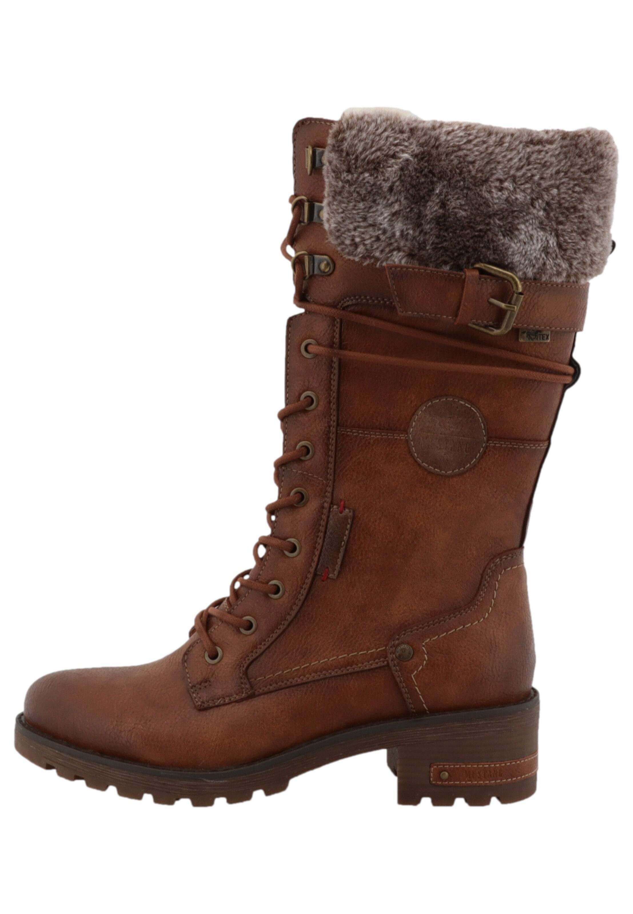 MUSTANG - Bota com atacadores em castanho