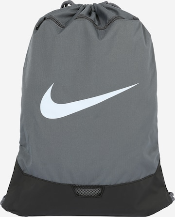 NIKE - Saco de ginásio desportivo 'Brasilia' em cinzento: frente