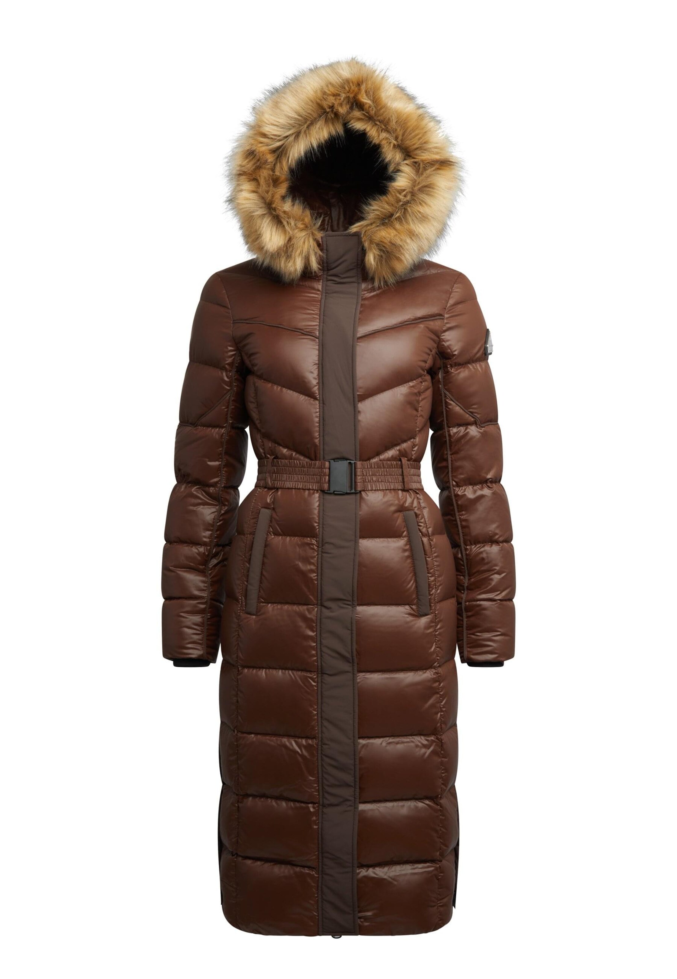 JACK1T Winter Coat 'Diamond' in Brown: front