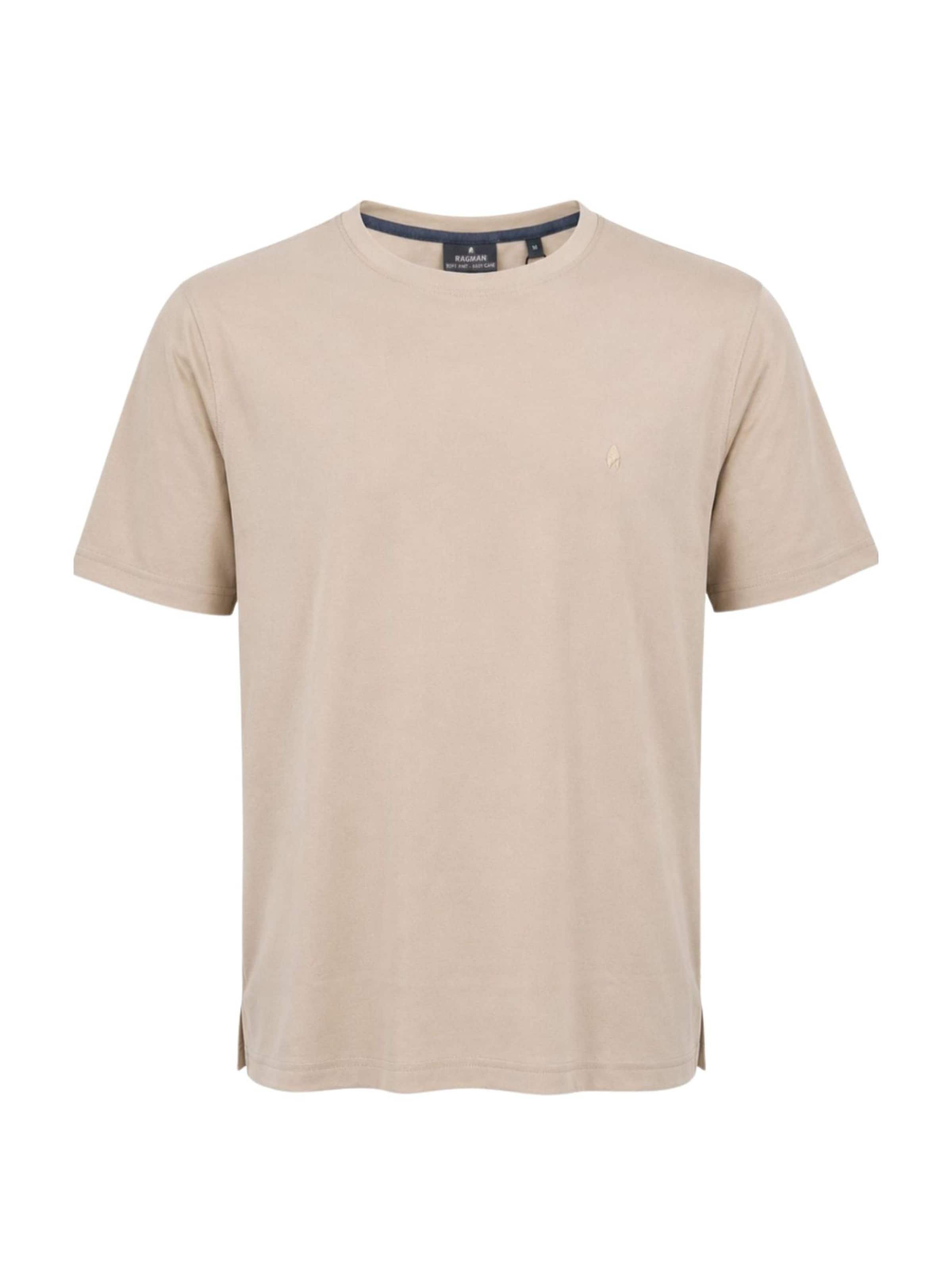 Ragman Koszulka 'ROUND NECK SOLID' w kolorze beżowy: przód