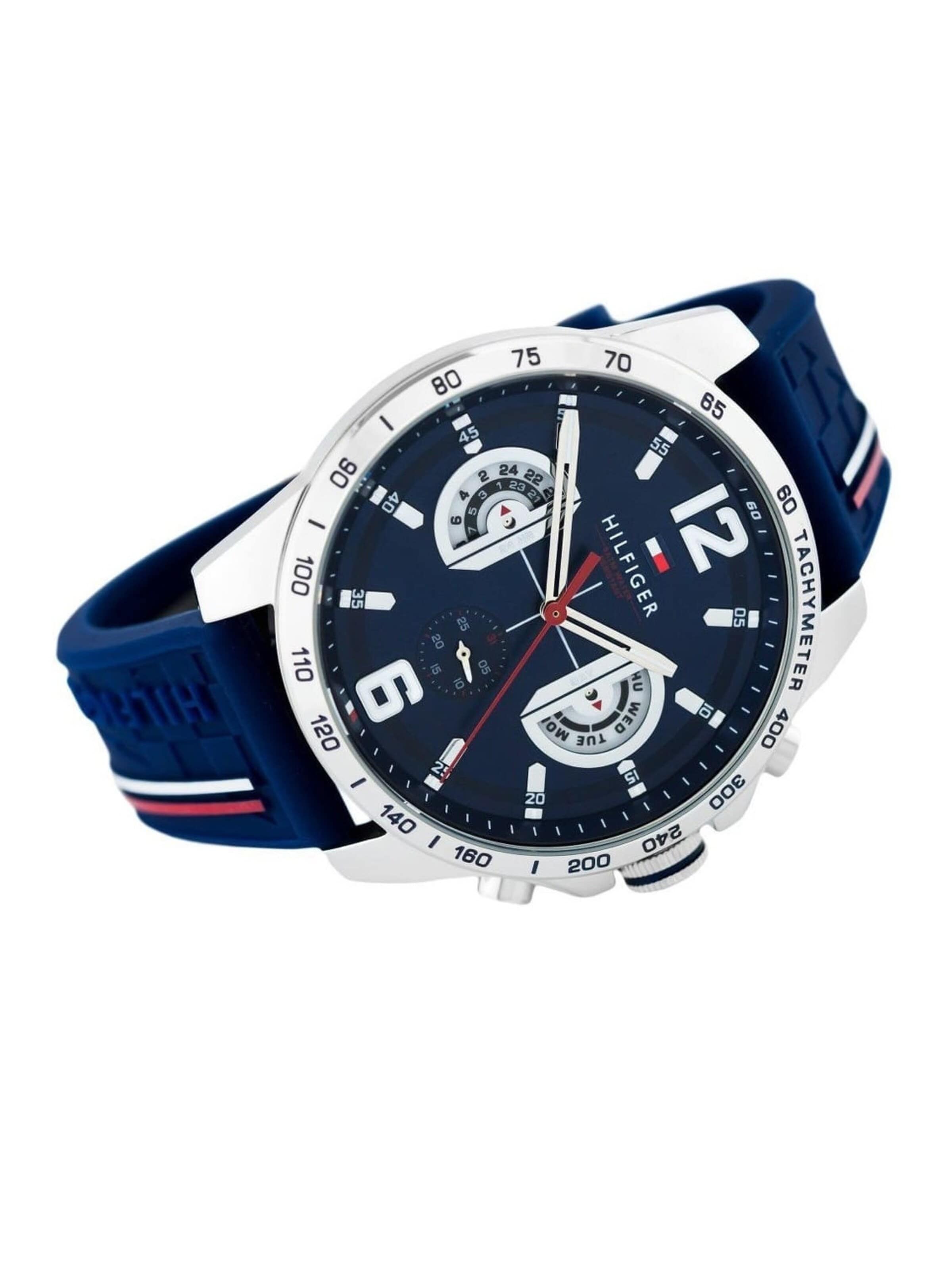 TOMMY HILFIGER Analoguhr 'Montre Homme Tommy Hilfiger Bleu Decker 1791476 Analogique Multifonction'‌‌‌‌‌‌‌‌ in Blau