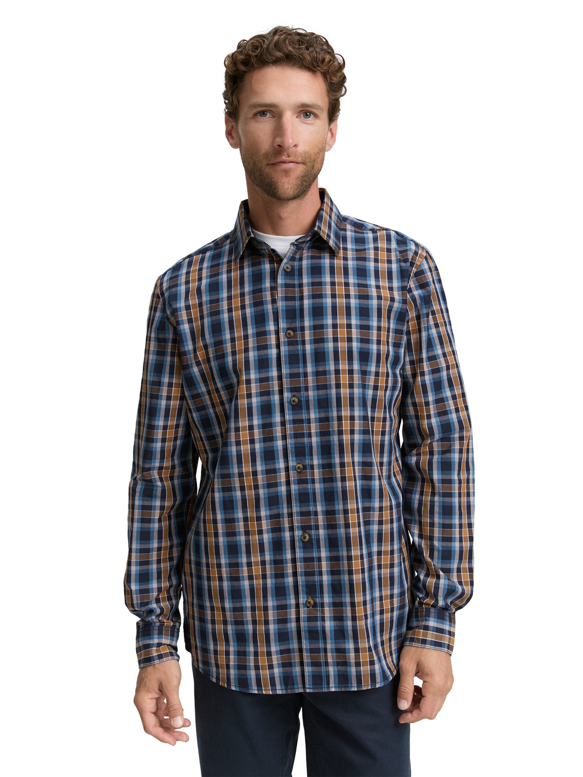 TOM TAILOR Regularny krój Koszula w kolorze niebieski: przód