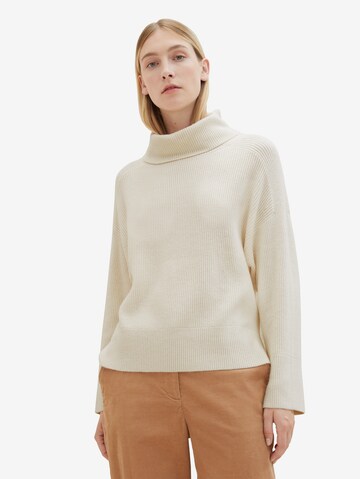 Pull-over TOM TAILOR en beige : devant