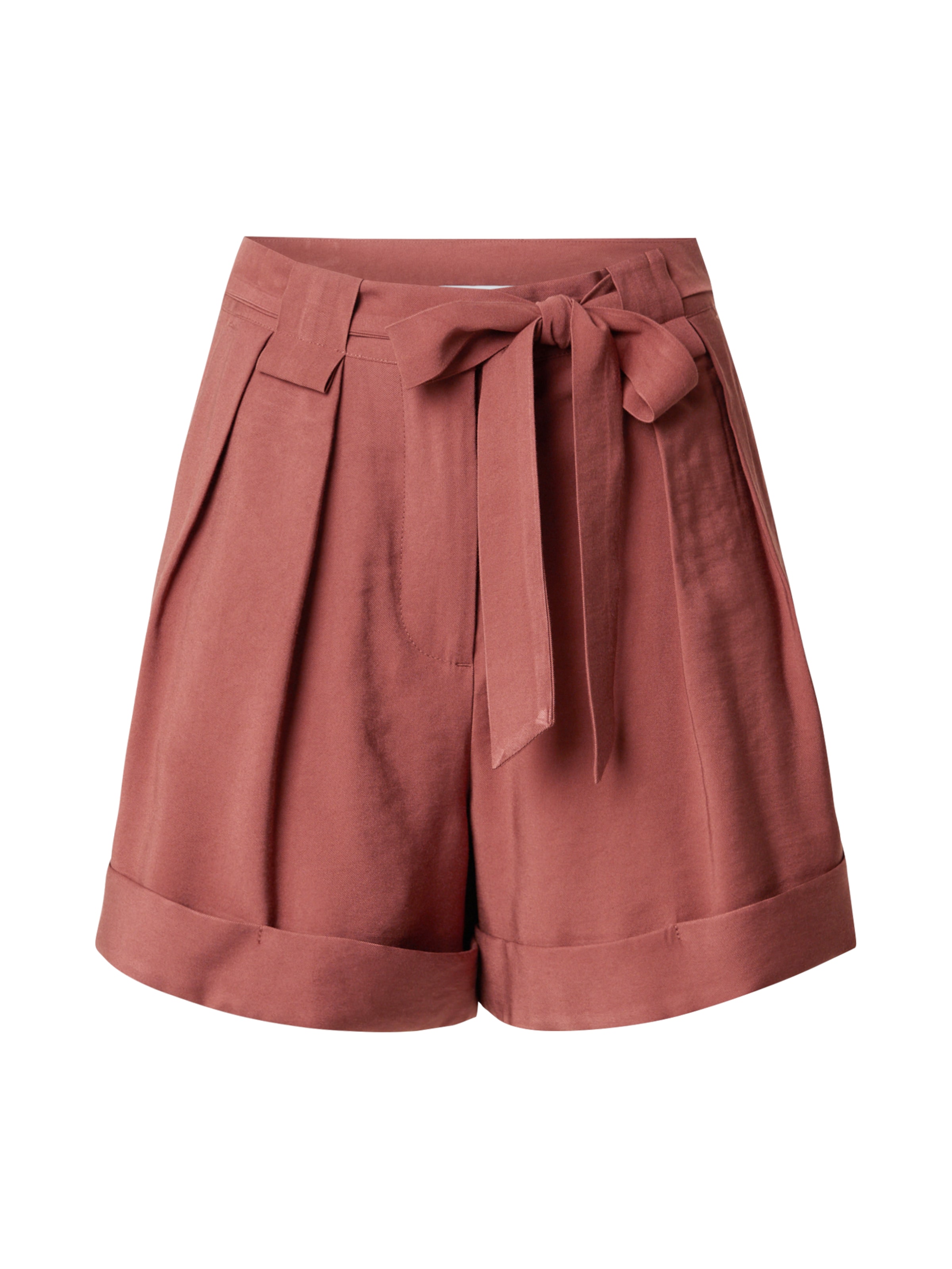 ABOUT YOU Loose fit Pleat-Front Pants 'Lotta' in Brown: front