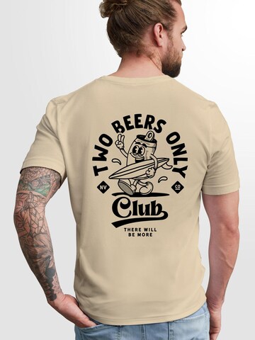 Neverless Shirt 'Two Beers only' in Beige