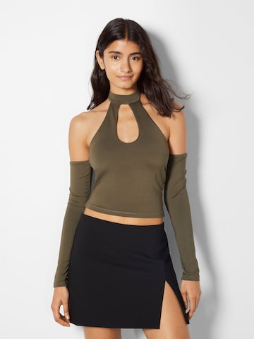 Bershka Shirt in Groen: voorkant