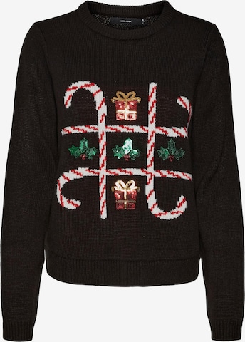 VERO MODA Sweater 'XMAS GAME' in Black: front