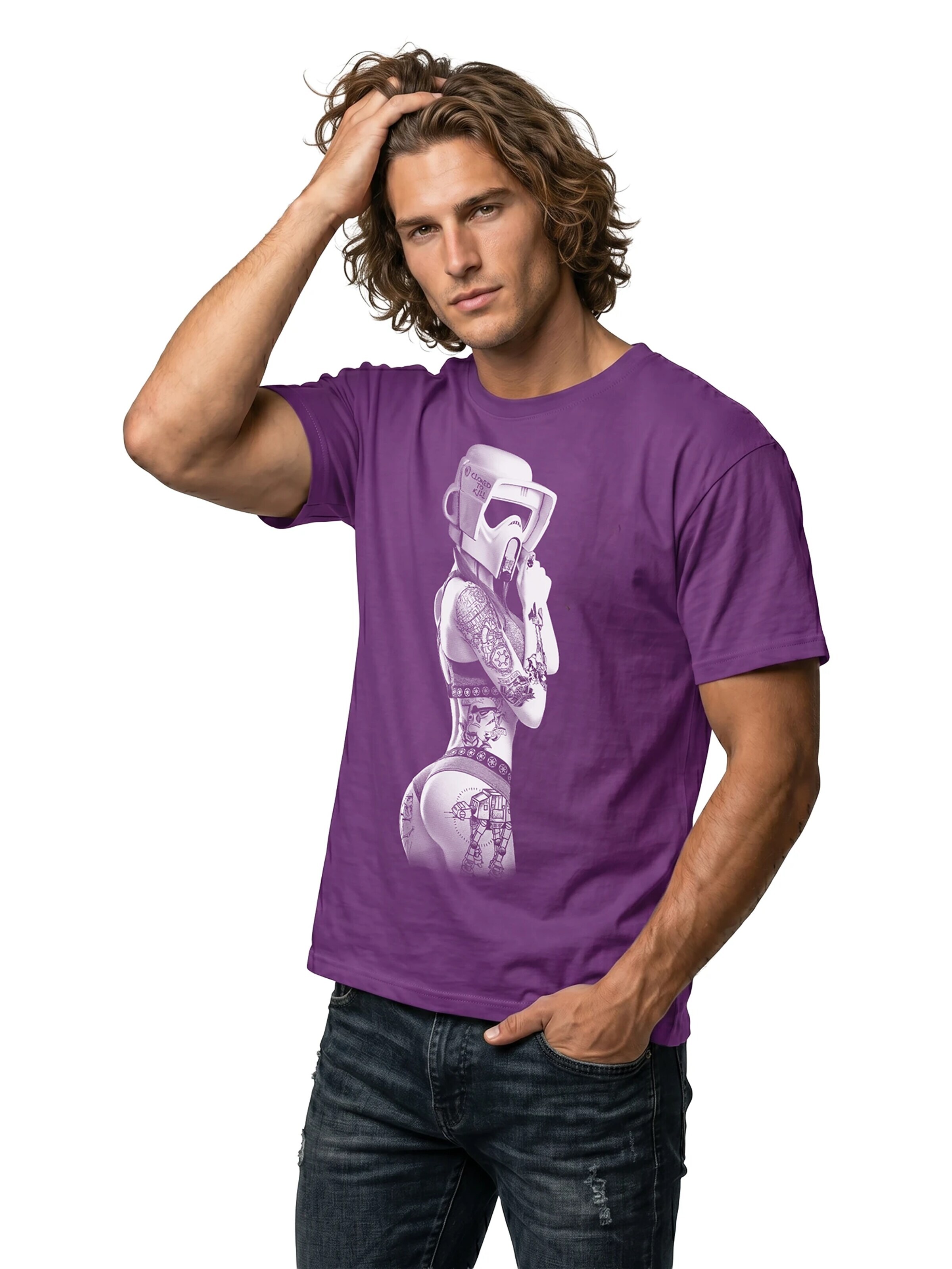 MAKAYA Shirt 'Trooper' in Purple