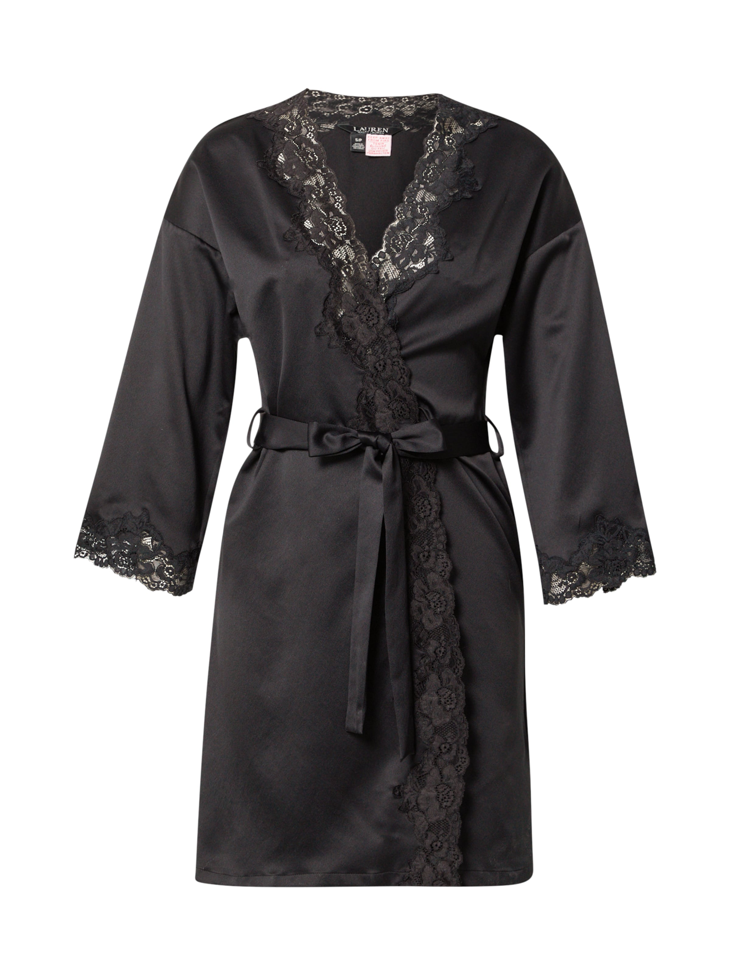 Lauren Ralph Lauren - Bata para casa &#x27;SIGNATURE SATIN&#x27; en negro: frente