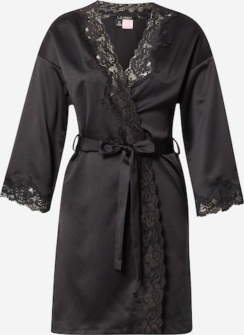 Robe de chambre 'SIGNATURE SATIN' Lauren Ralph Lauren en noir : devant