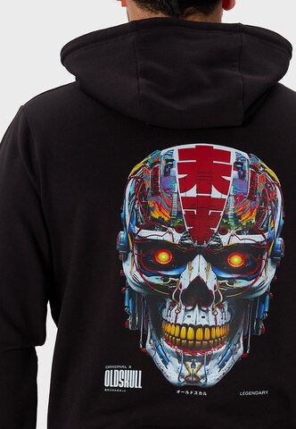 Oldskull Zip-Up Hoodie 'Xtreme Vivid Skull' in Black