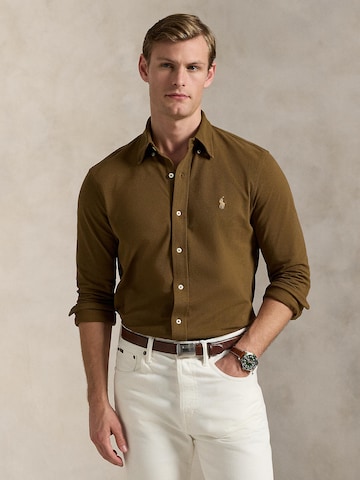 Polo Ralph Lauren Средняя посадка Рубашка в Коричневый: спереди