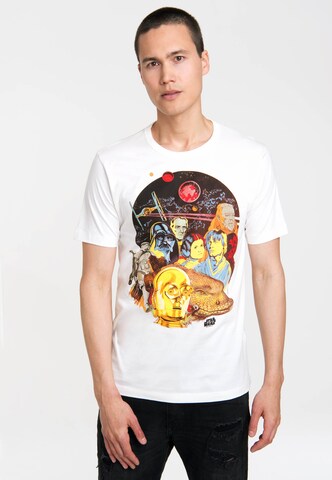 LOGOSHIRT Shirt 'Star Wars' in White: front