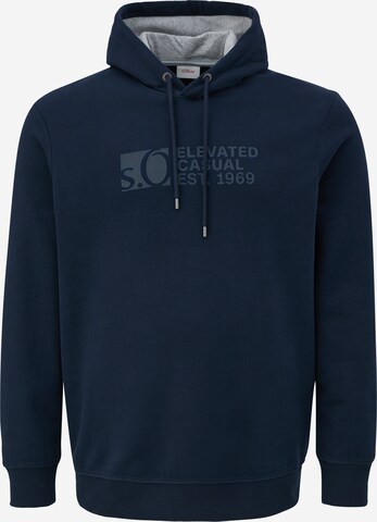 s.Oliver Men Big Sizes Sweatshirt in Blue: front