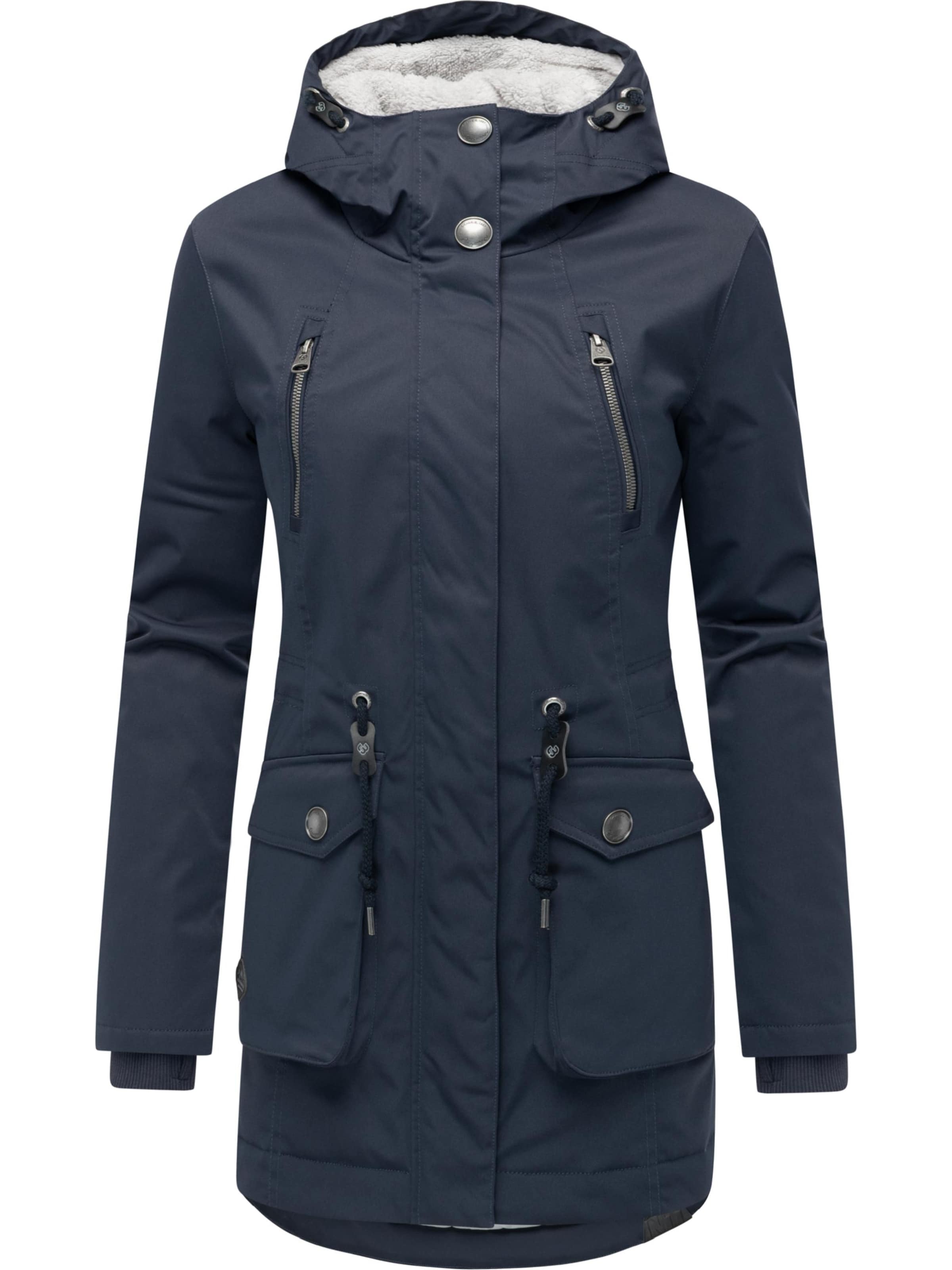 Ragwear Wintermantel 'Ellsa' in Blau: Vorderseite