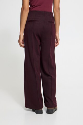 ICHI Wide leg Broek in Rood