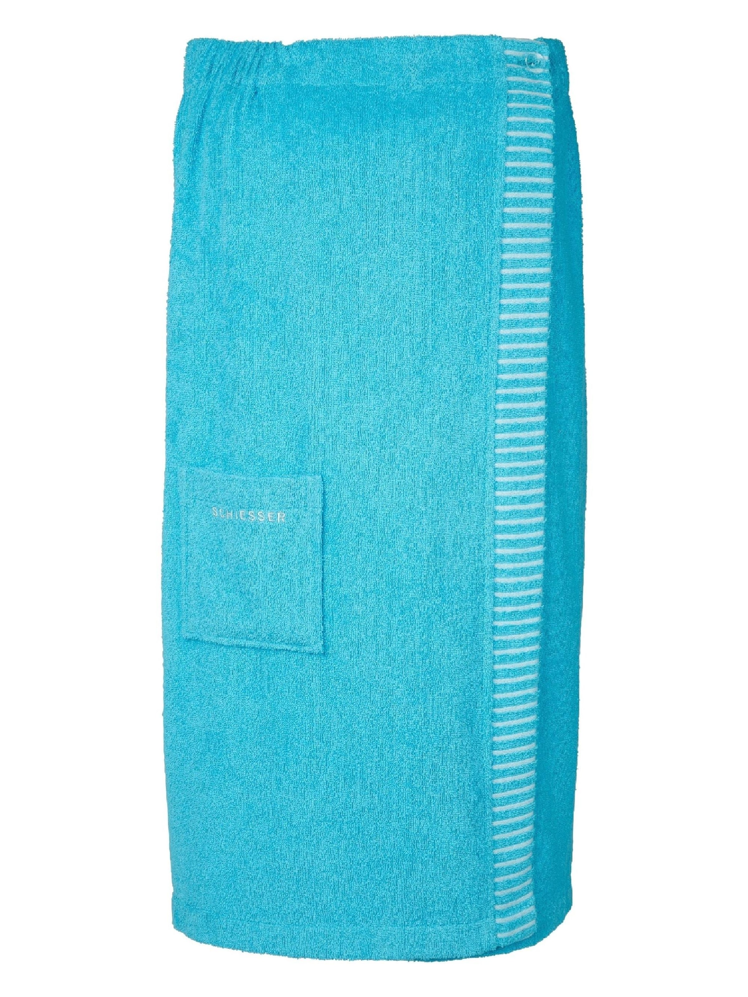SCHIESSER Short Bathrobe 'Saunakilt Rom Damen' in Blue: front