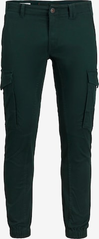 Tapered Pantaloni cargo 'FLAKE' di JACK & JONES in verde: frontale