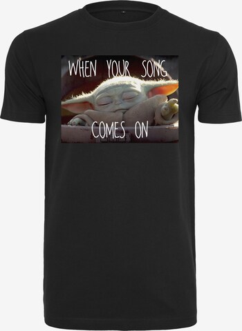 Mister Tee - Camiseta 'Baby Yoda Song' en negro: frente