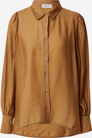 modström Blouse 'Oskar' in Bruin: voorkant