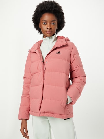 Veste outdoor 'Helionic Down' ADIDAS SPORTSWEAR en rouge : devant