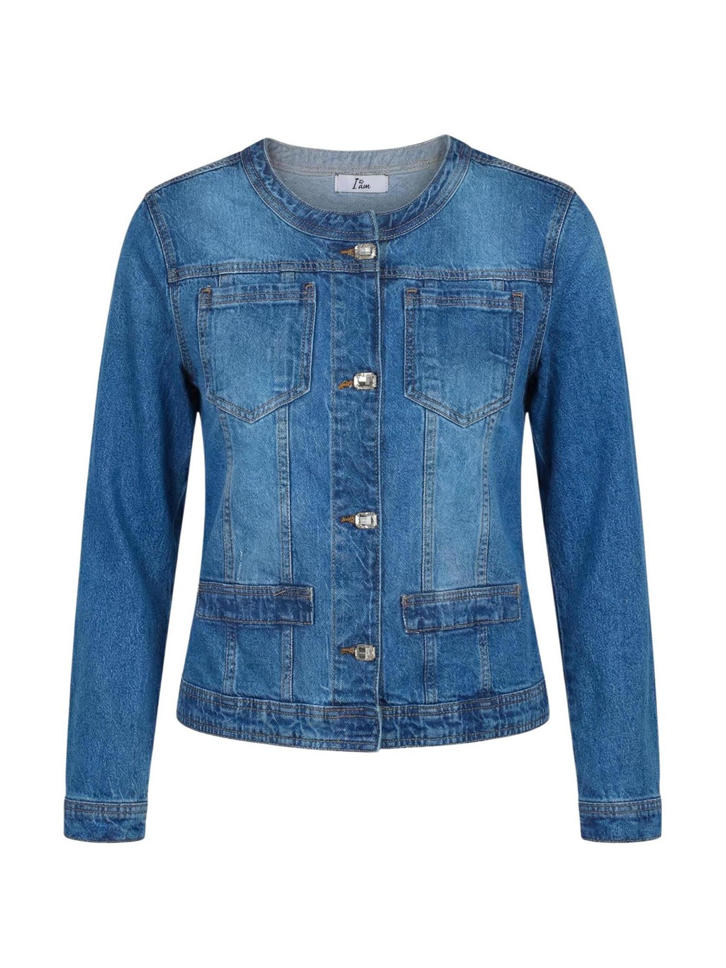 Giacca di mezza stagione 'Giacca Cotone Denim SLE6GB025390D' di I AM in blu: frontale