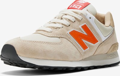 new balance Sneakers laag '574' in de kleur Camel / Neonoranje / Zwart / Wit, Productweergave