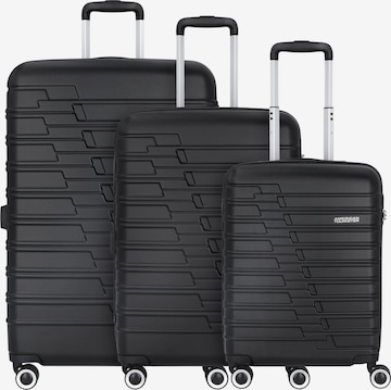 American Tourister Suitcase Set 'Activair' in Black: front