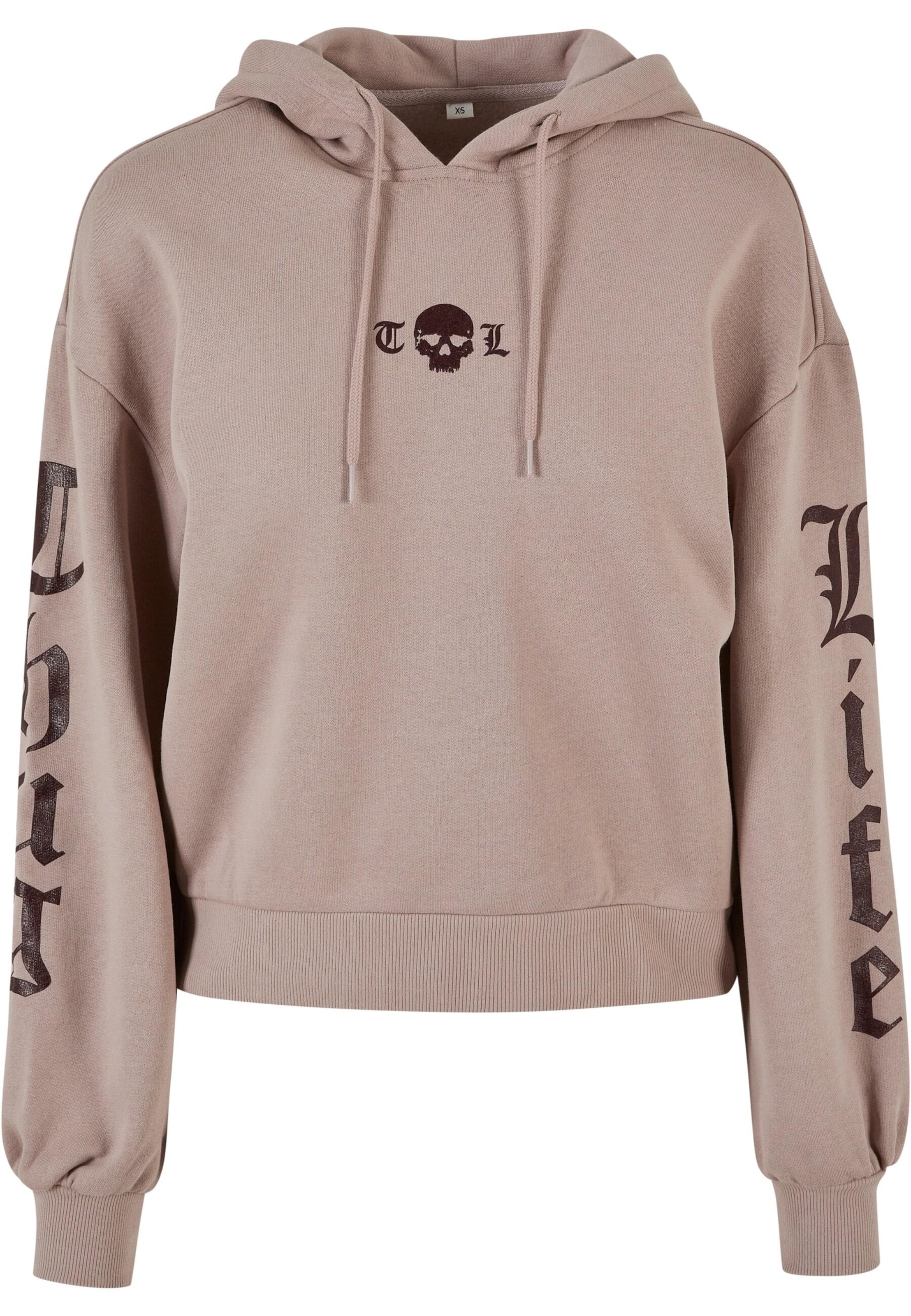 Felpa 'Caution' di Thug Life in rosa: frontale