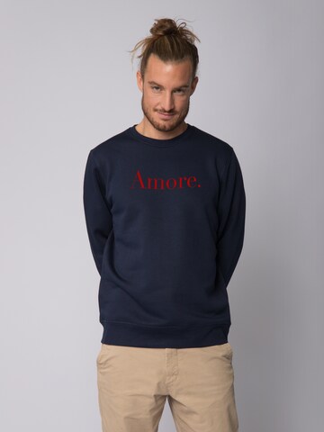 Watapparel Sweatshirt 'Amore' in Blue: front