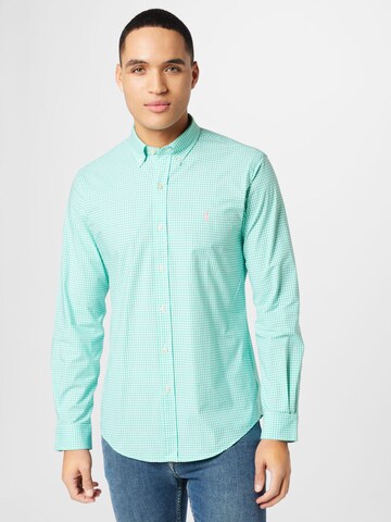 Polo Ralph Lauren Slim fit Overhemd in Groen: voorkant