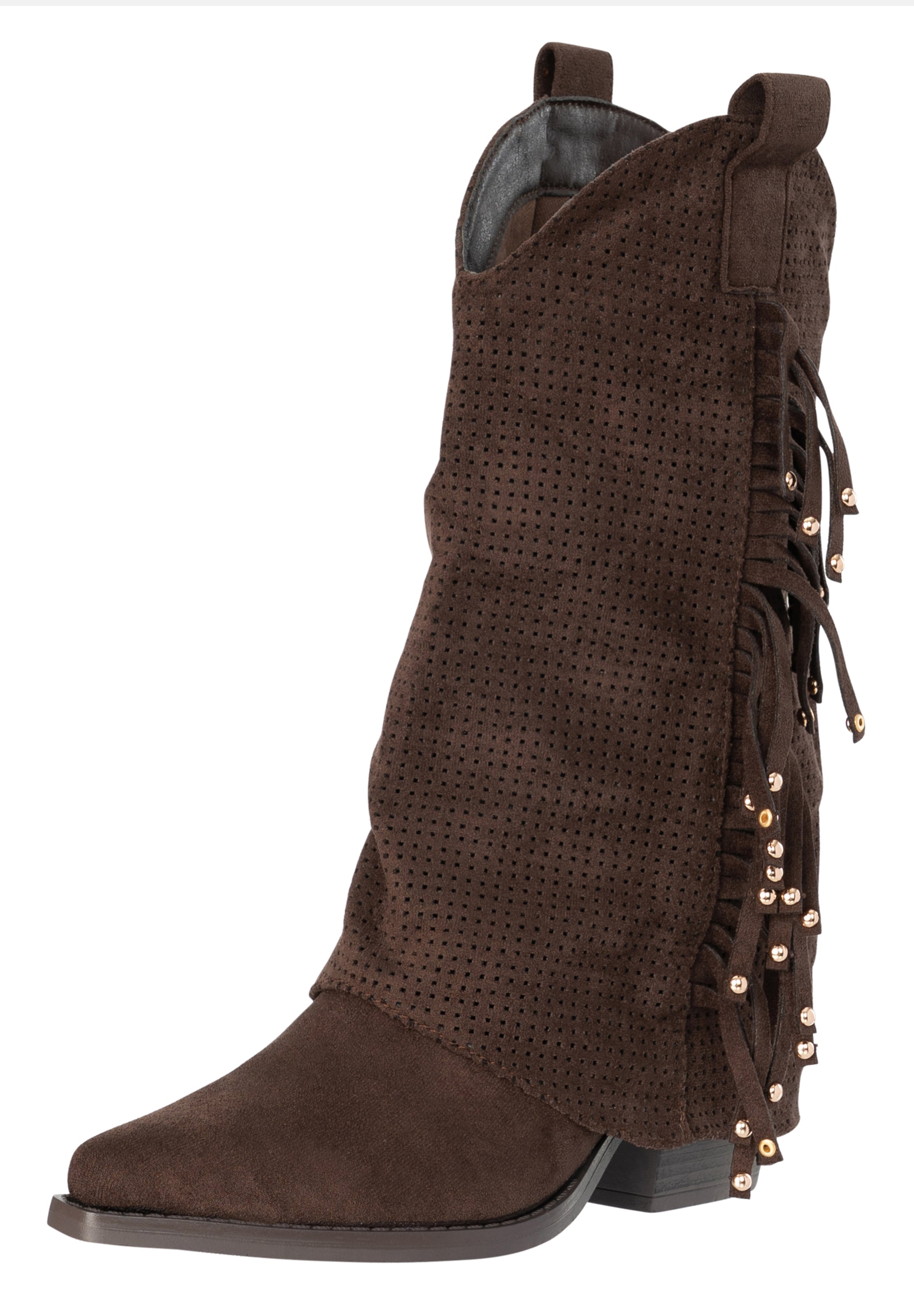 Bottes de cowboy Salinyang en marron : devant