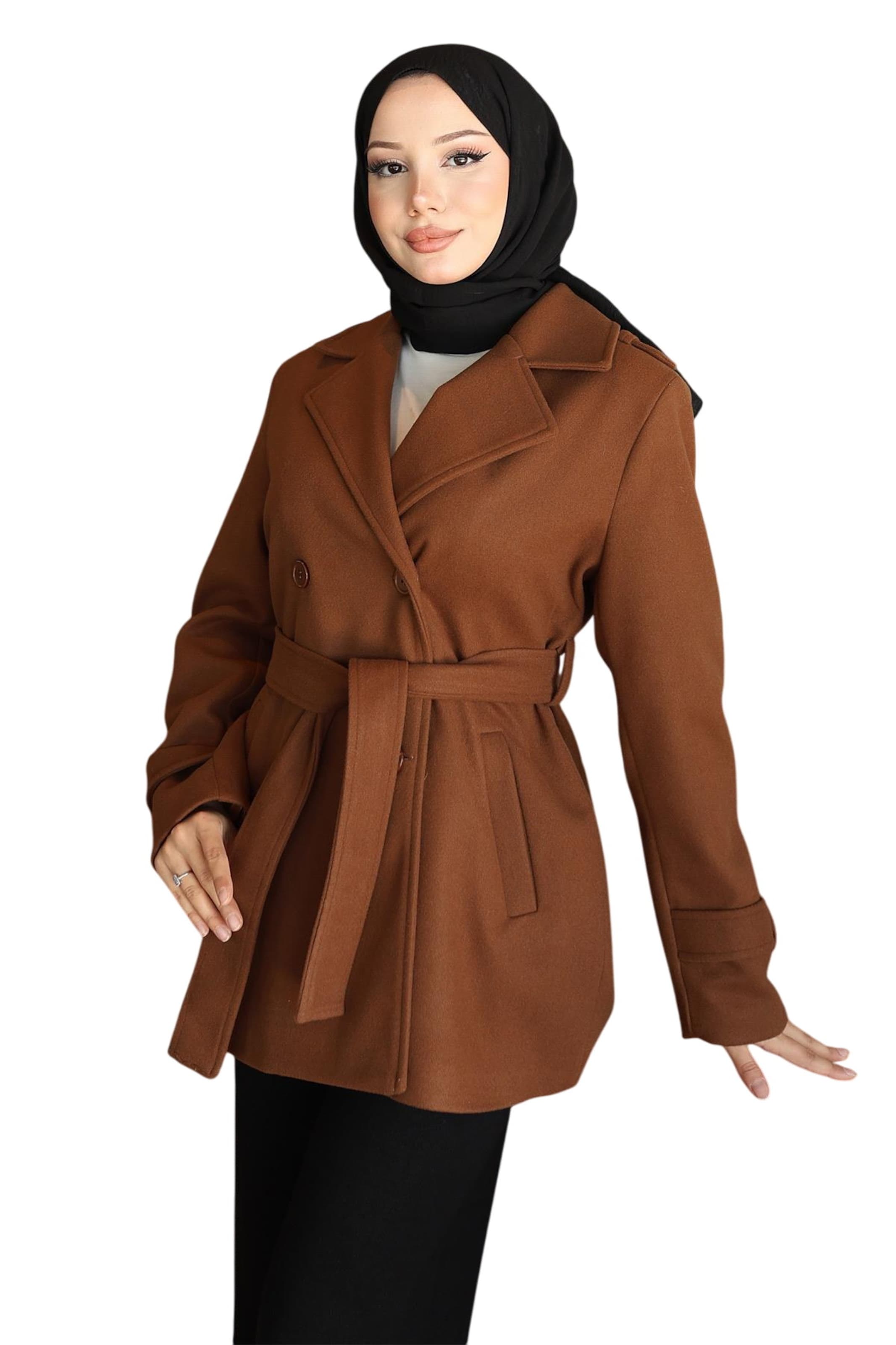 MODAMIHRAM Between-seasons coat in Brown: front