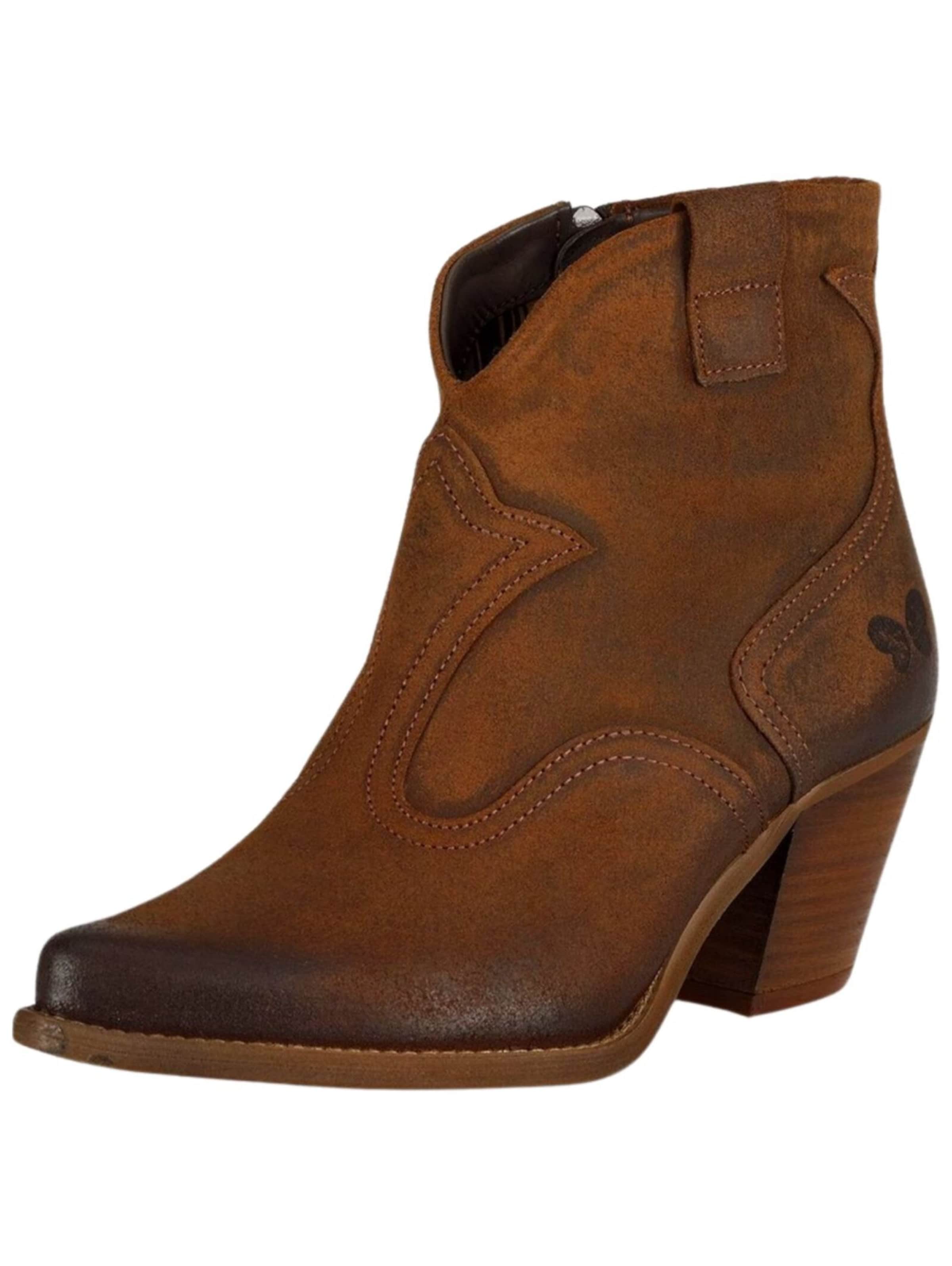 Felmini Wide Fit Booties 'Laredo W034' in Brown: front