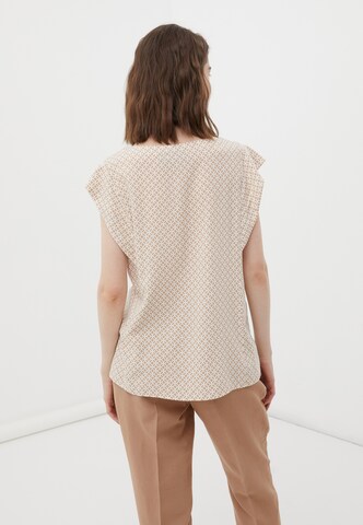 Finn Flare Sommerbluse 'Print' in Beige