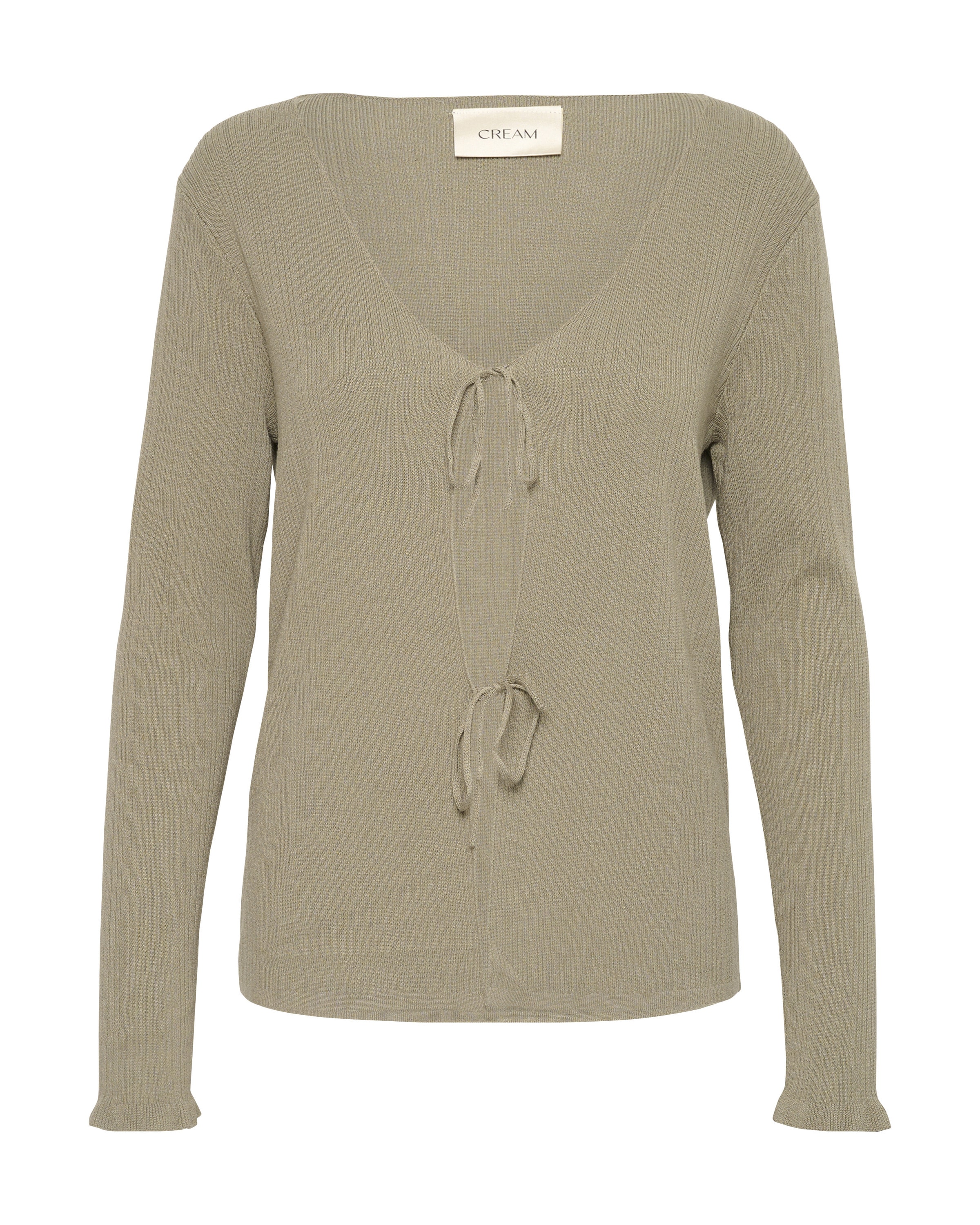 zaļš Cream Adīta jaka 'Maro': no priekšpuses