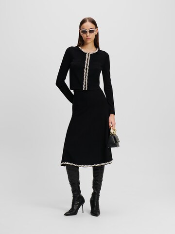 Karl Lagerfeld Knit cardigan 'Essential Pearl' in Black