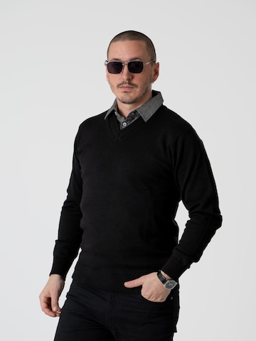 PANTONECLO Sweater 'Pantoneclo Men’s Mock Sweater' in Black