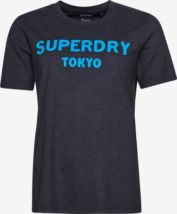 Superdry T-Shirt 'Vintage Stack' in Blau: predná strana