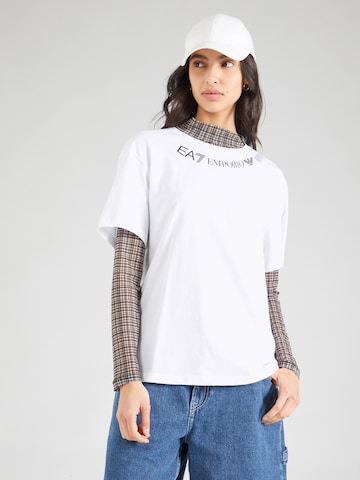 T-shirt EA7 Emporio Armani en blanc : devant