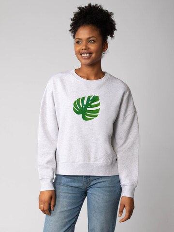 Watapparel Sweatshirt 'Monstera 2.0 ' in Grijs: voorkant
