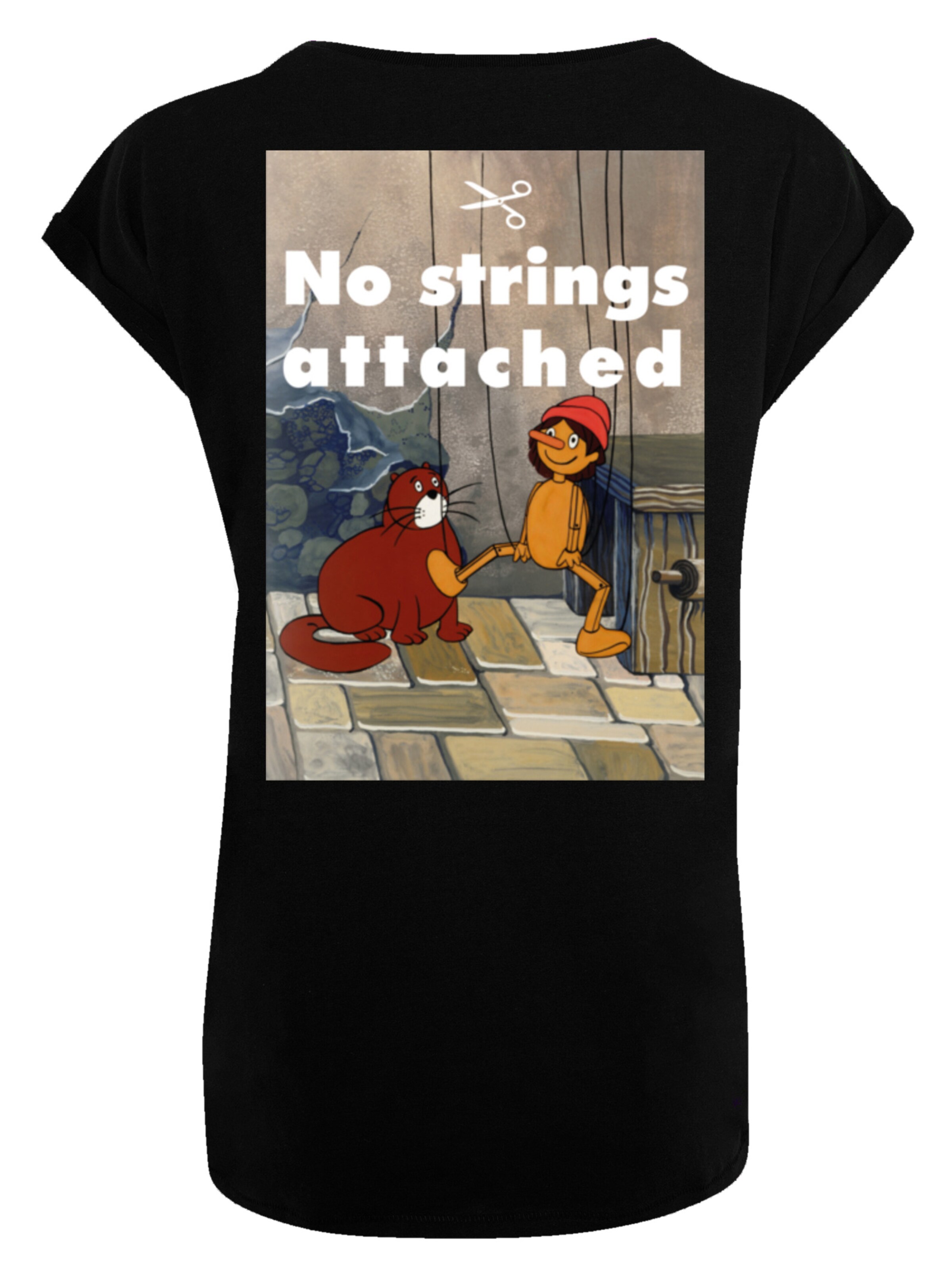 F4NT4STIC Shirt 'Pinocchio No Strings Attached' in Zwart