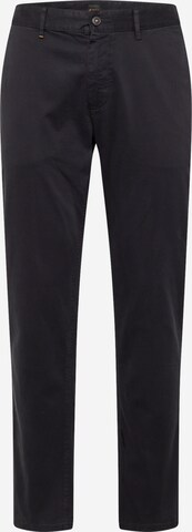 BOSS - Slimfit Pantalón chino en negro: frente
