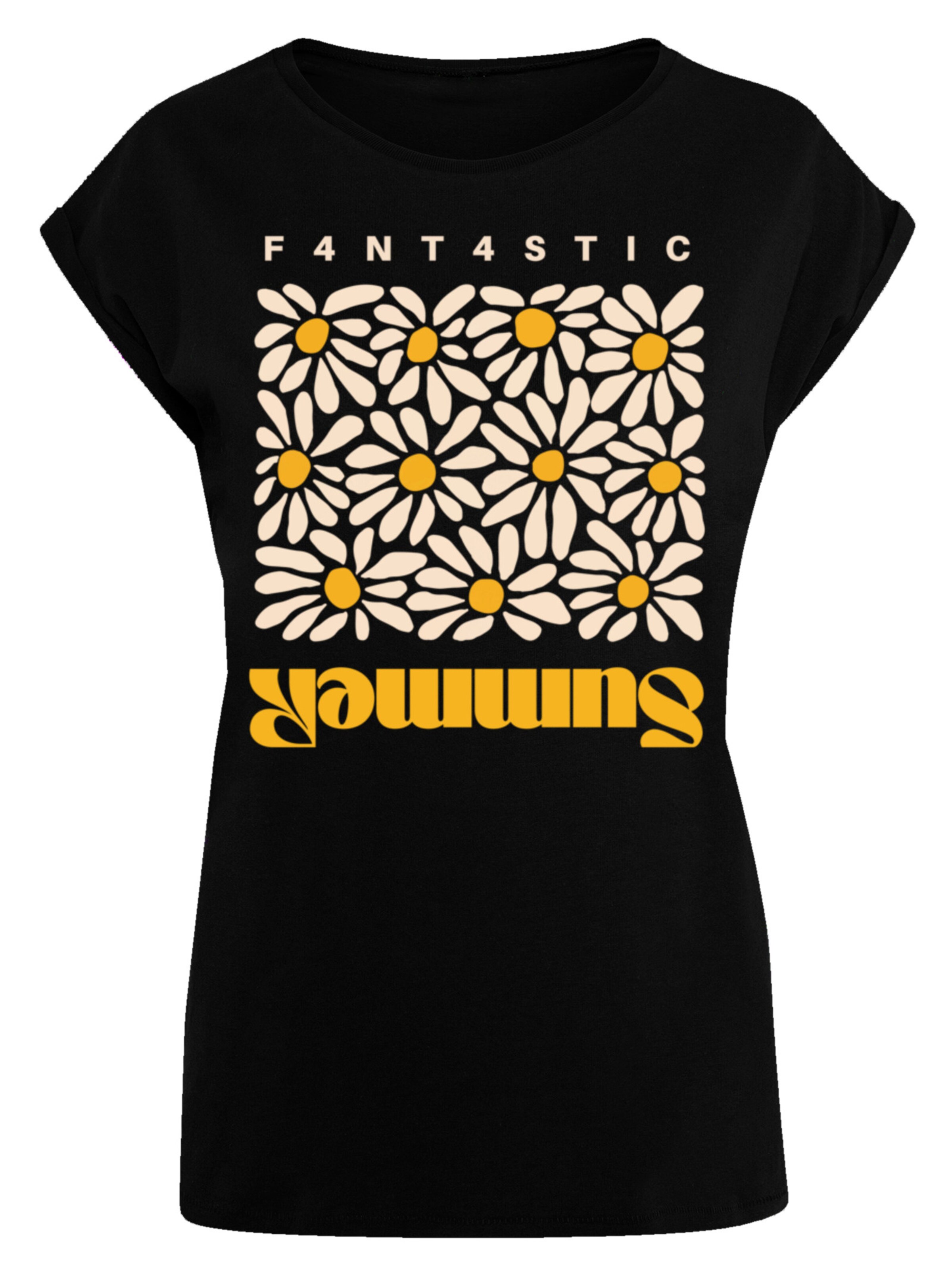 F4NT4STIC Shirt 'Summer Sunflower' in Black: front
