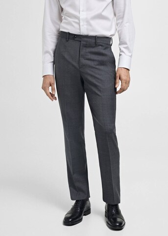 MANGO MAN Slim fit Pleated Pants 'Venecia' in Grey: front