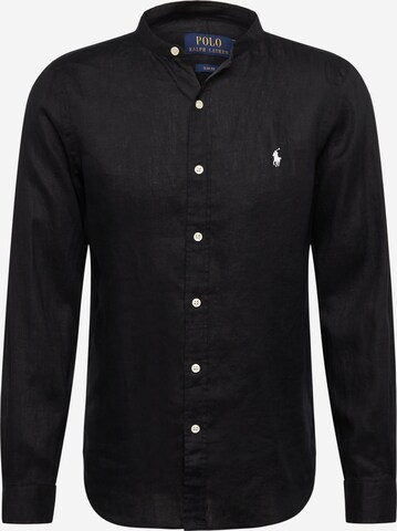 Polo Ralph Lauren Slim fit Overhemd in Zwart: voorkant