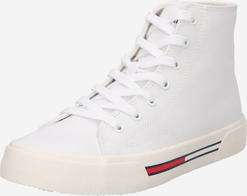 Tommy Jeans High-Top Sneakers in White: front